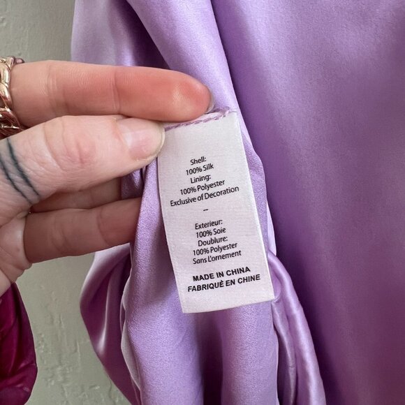 NEW Cinq a Spet Lavender Purple Silk Rhinestone Strap Mini Dress - Picture 10 of 12